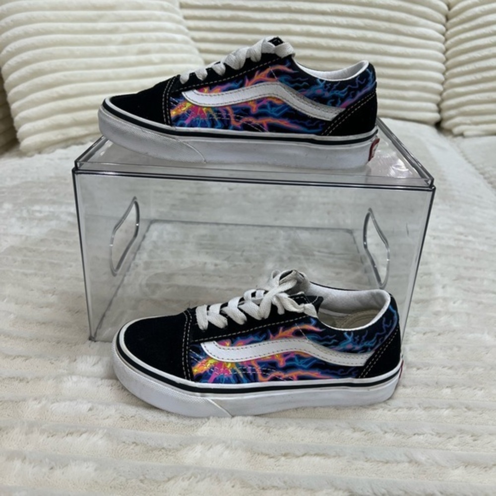 Vans Boys  Old Skool Electric Flame Skate Shoes/Sneakers Size Boy 13 Multicolor